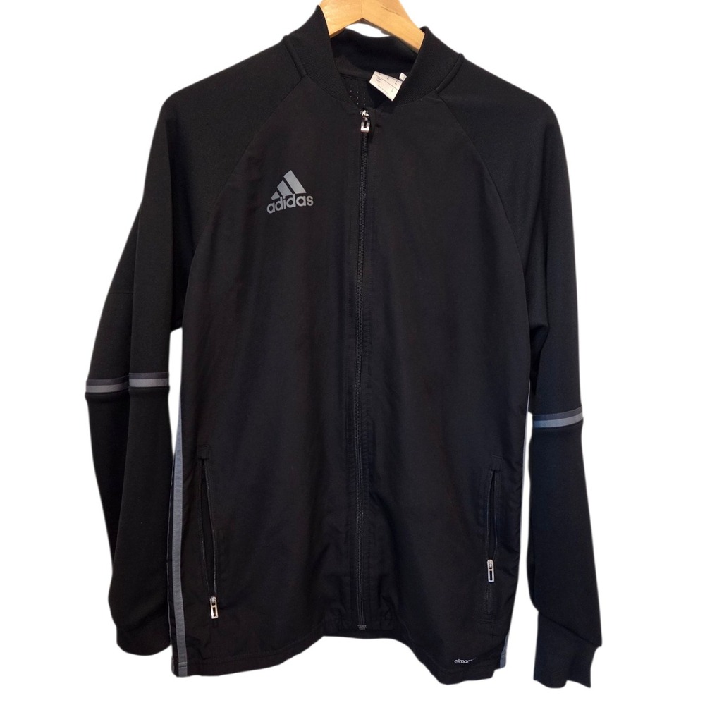 Adidas ClimaCool Track Jacket Black Full Zip Athletic Sportswear Women Medium